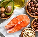 Variety of healthy fats like fish, nuts and oils.