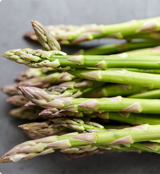 Asparagus heads.