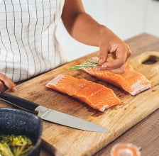 Cooking salmon for dinner. Cooking salmon for dinner.
