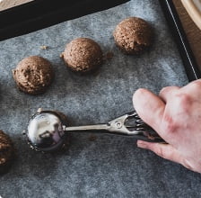 Dessert on a baking sheet. Dessert on a baking sheet.