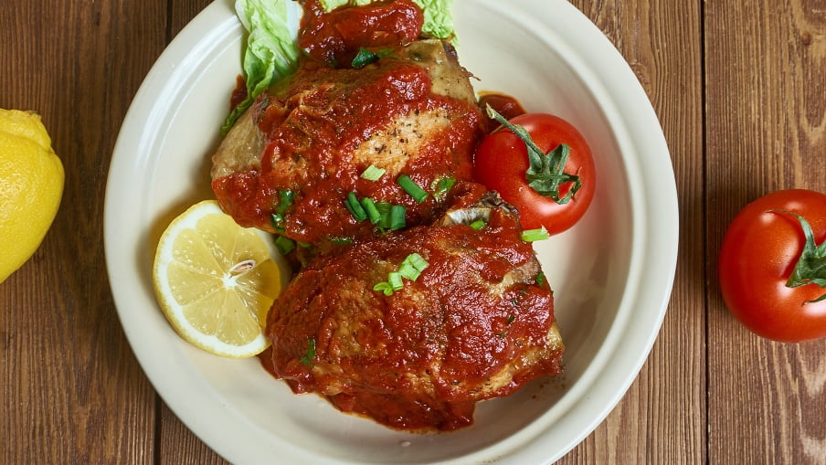 Ethiopian chicken with berberi sauce and fresh ginger.jpg