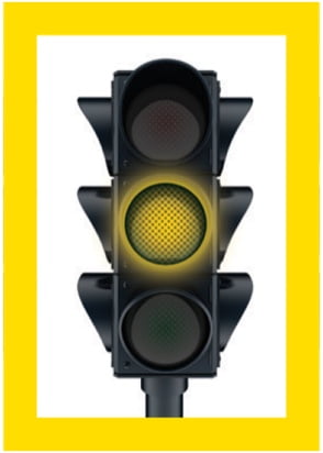 Feu de circulation jaune.