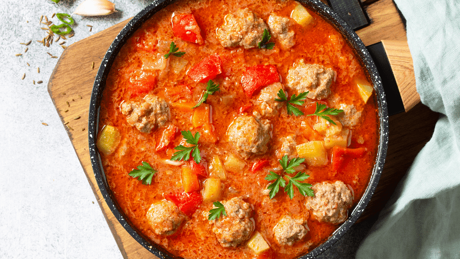 Meatball and vegetable stew. Meatball and vegetable stew.