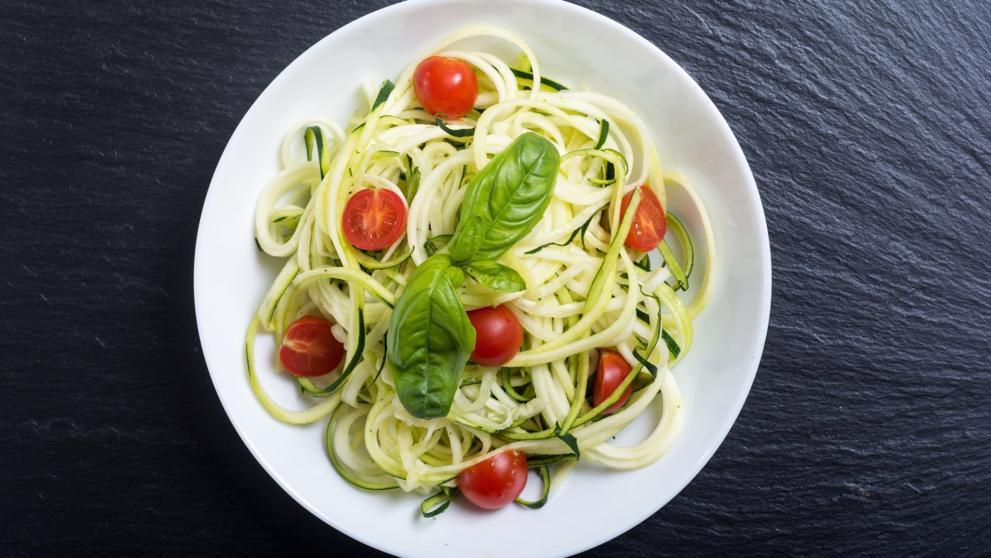 Tomato Basil Zucchini Pasta.