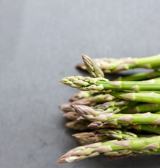 asparagus heads.